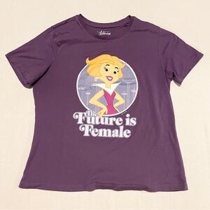 The Jetsons Jane Jetson The Future is Female Purple Graphic T-Shirt XL Retro